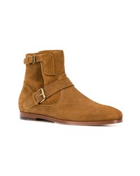 rotbraune Chelsea Boots aus Wildleder von Saint Laurent