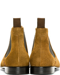 rotbraune Chelsea Boots aus Wildleder von Paul Smith
