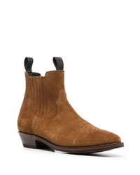 rotbraune Chelsea Boots aus Wildleder von Paul Warmer