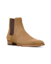 rotbraune Chelsea Boots aus Wildleder von Saint Laurent