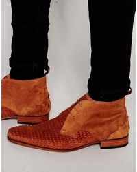 rotbraune Chukka-Stiefel aus Wildleder von Jeffery West