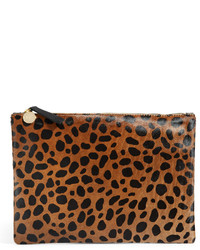 rotbraune Clutch mit Leopardenmuster