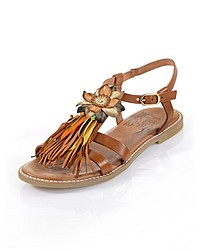 rotbraune flache Sandalen aus Leder von Alba Moda