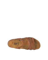 rotbraune flache Sandalen aus Leder von Art