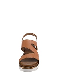 rotbraune flache Sandalen aus Leder von Inuovo