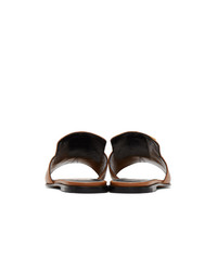 rotbraune flache Sandalen aus Leder von Givenchy