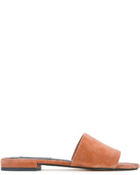 rotbraune flache Sandalen aus Wildleder von Senso
