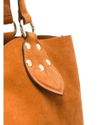rotbraune Shopper Tasche aus Leder mit Fransen von Twin-Set