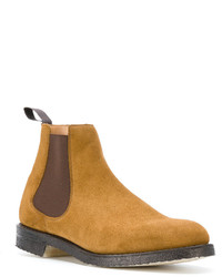 rotbraune Gummi Chelsea Boots von Church's