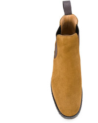 rotbraune Gummi Chelsea Boots von Church's