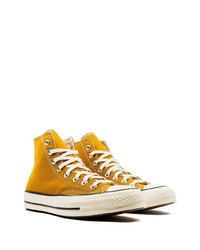 rotbraune hohe Sneakers aus Segeltuch von Converse