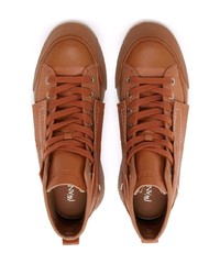 rotbraune hohe Sneakers aus Segeltuch von JW Anderson