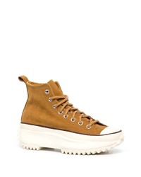 rotbraune hohe Sneakers aus Wildleder von Converse