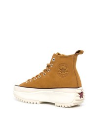 rotbraune hohe Sneakers aus Wildleder von Converse