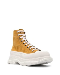 rotbraune hohe Sneakers aus Wildleder von Alexander McQueen