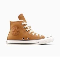 rotbraune hohe Sneakers von Converse