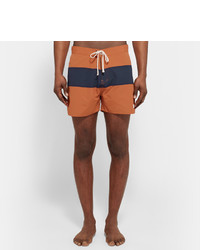 rotbraune horizontal gestreifte Badeshorts von Saturdays Nyc