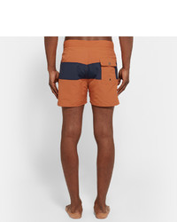 rotbraune horizontal gestreifte Badeshorts von Saturdays Nyc