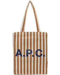 rotbraune horizontal gestreifte Shopper Tasche von A.P.C.