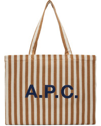 rotbraune horizontal gestreifte Shopper Tasche von A.P.C.