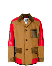 rotbraune Jacke mit einer Kentkragen und Knöpfen von Junya Watanabe MAN
