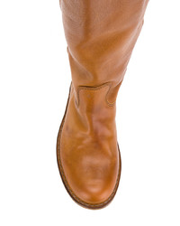 rotbraune kniehohe Stiefel aus Leder von Fiorentini+Baker