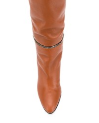 rotbraune kniehohe Stiefel aus Leder von Giuseppe Zanotti Design