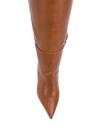 rotbraune kniehohe Stiefel aus Leder von Aldo Castagna