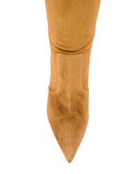 rotbraune kniehohe Stiefel aus Wildleder von Gianvito Rossi