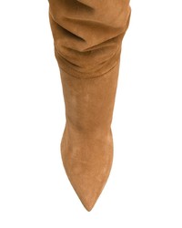 rotbraune kniehohe Stiefel aus Wildleder von Alberto Gozzi