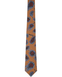 rotbraune Krawatte mit Blumenmuster