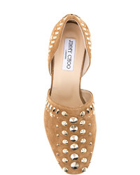 rotbraune Leder Ballerinas von Jimmy Choo