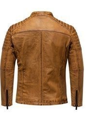 rotbraune Leder Bikerjacke von Amaci&Sons