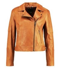rotbraune Leder Bikerjacke von Banana Republic