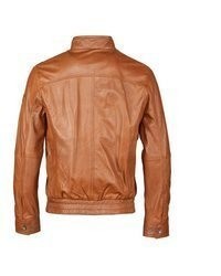 rotbraune Leder Bikerjacke von Bugatti