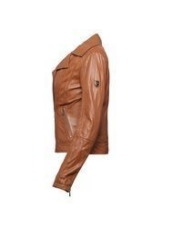 rotbraune Leder Bikerjacke von H.I.S