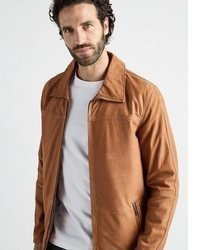rotbraune Leder Bikerjacke von JCC