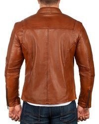 rotbraune Leder Bikerjacke von Reichstadt