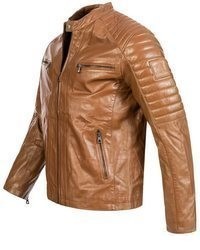 rotbraune Leder Bikerjacke von Rock Creek
