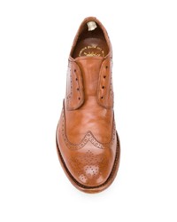 rotbraune Leder Brogues von Officine Creative