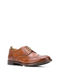 rotbraune Leder Brogues von Officine Creative