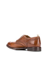 rotbraune Leder Brogues von Officine Creative