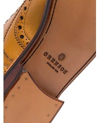 rotbraune Leder Brogues von Grenson