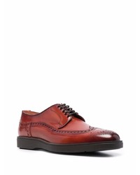 rotbraune Leder Brogues von Santoni