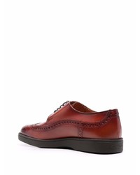 rotbraune Leder Brogues von Santoni