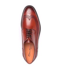 rotbraune Leder Brogues von Santoni