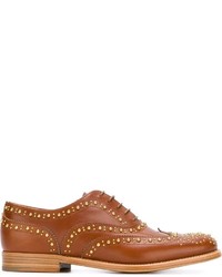 rotbraune Leder Brogues von Church's