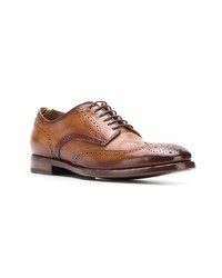 rotbraune Leder Brogues von Officine Creative