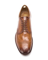 rotbraune Leder Brogues von Officine Creative