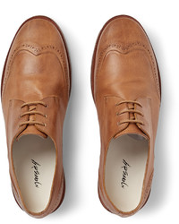 rotbraune Leder Brogues von Marsèll